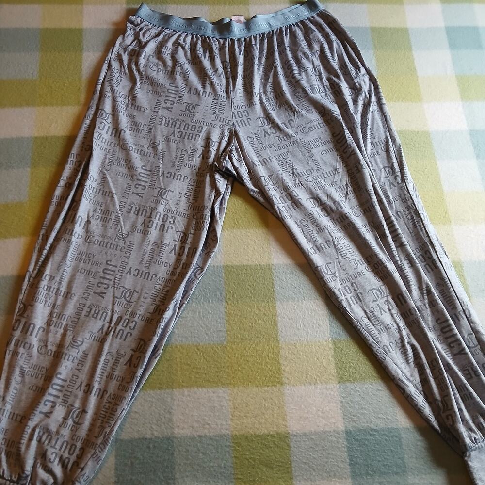 Juicy Couture Sleep Wear Pajama Pants Velour Jogger Color Gray Size Xl